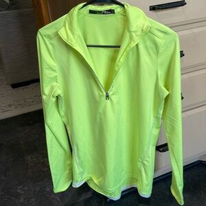 Women’s neon yellow running quarter zip